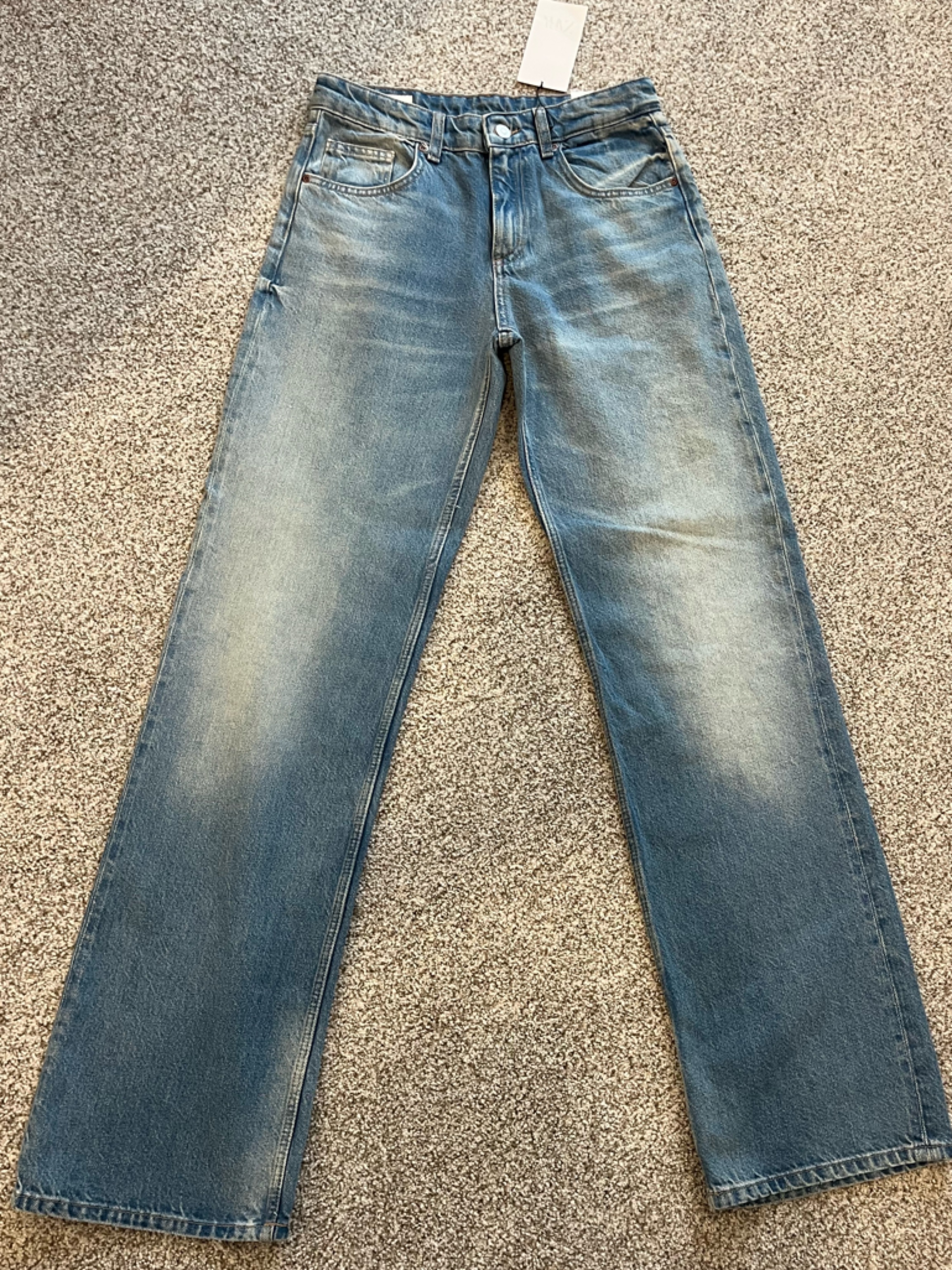 Zara Women’s Washed Blue Wide Leg Jeans